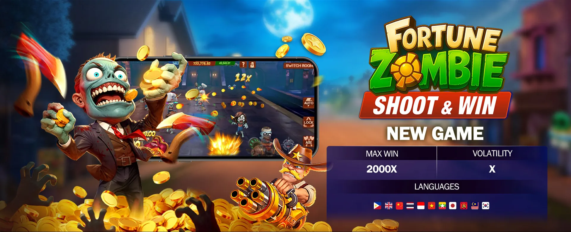 Hero background showcasing Poppy Playtime elements and Royal888 gaming